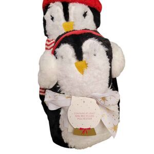 NWT 3 Piece Isaac Mizrahi Large Penguin Plush Stuffy Set Stuffed Animals